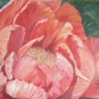 floral painting Mystique single peony oil painting by Navdeep Kular