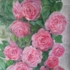 floral painting Pink Roses in a Rose Bush original oil painting by Navdeep Kular