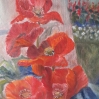 floral painting Red hot poppies original oil painting by Navdeep Kular