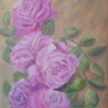 floral painting Mauve Roses original oil painting by Navdeep Kular