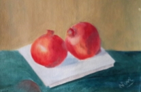 Pomegranates oil painting by Navdeep Kular