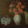 Still Life with coral roses oil painting by Navdeep Kular