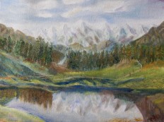 Himalayan landscape oil painting by Navdeep Kular