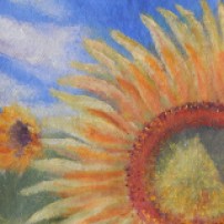 sunflowers oil painting by Navdeep Kular