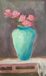 Roses in a vase oil painting by Navdeep Kular